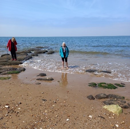 A paddle in the sea